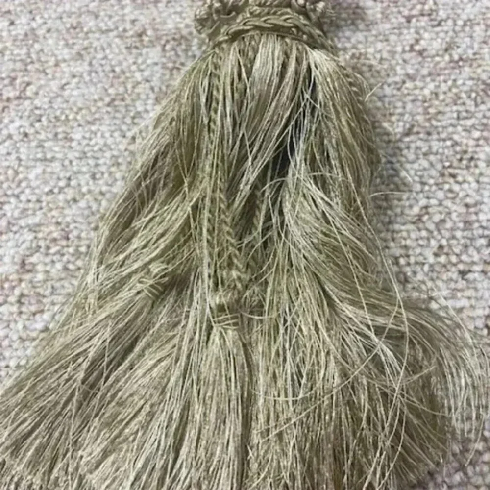 VTG FRENCH TASSEL BEIGE CURTAIN,‎ DRAPERY LUXURY TIEBACK, SHABBY CHIC DEC…